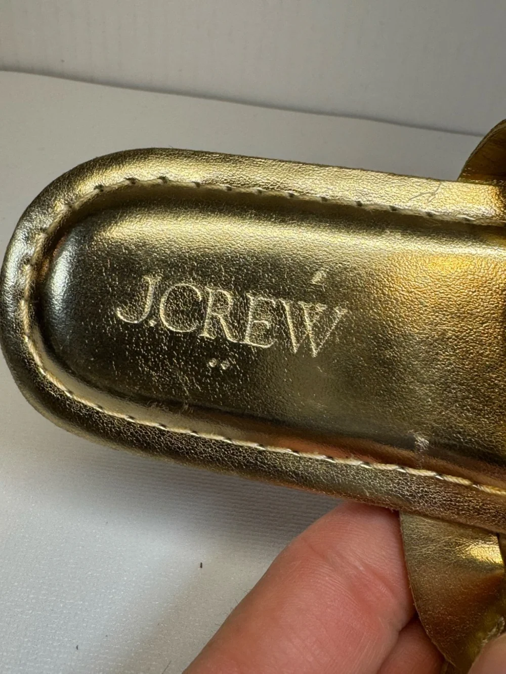 J. Crew Gold Metallic Braided Thong Sandals Flip Flops Size 7